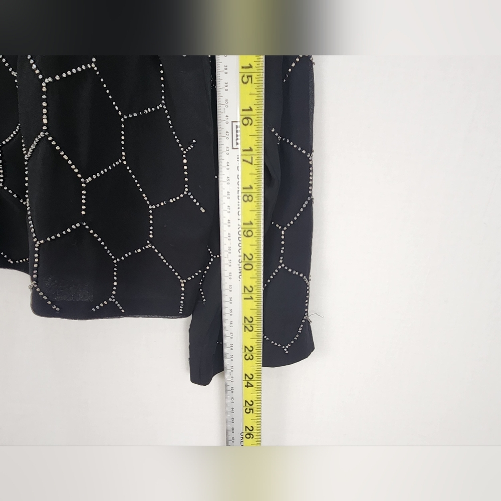 Chico's Black Geometric Patterned Beaded Women's … - image 6